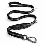 Black all-in-one dog bungee lead